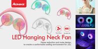 Bluetooth Wireless Rechargeable Neck Fan Cooling Machine With LED